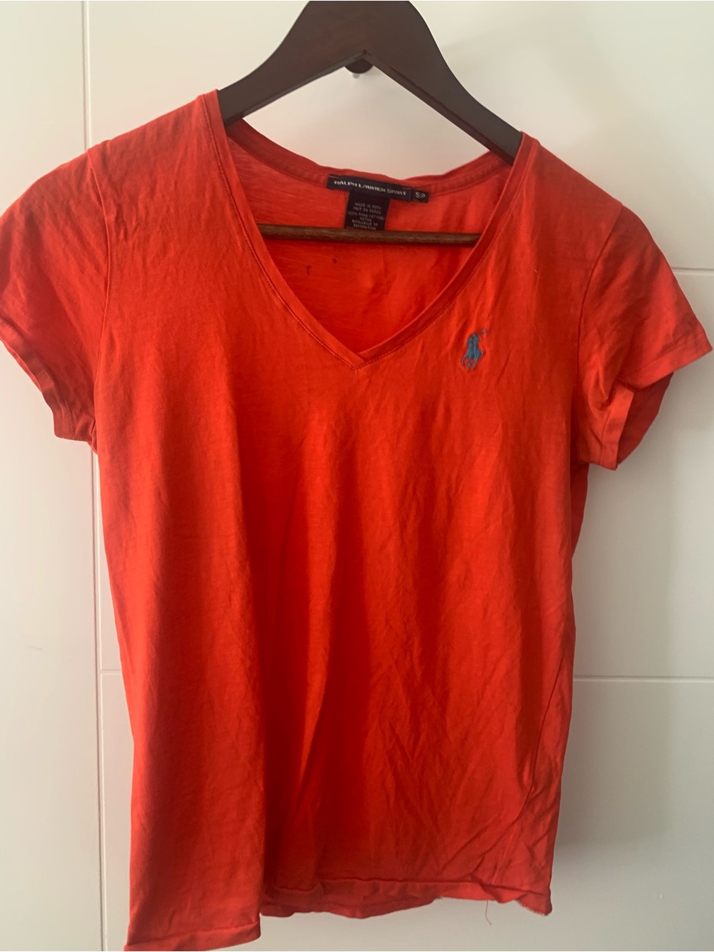 Ralph Lauren Red V-Neck Polo Tee A15